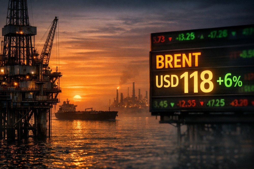 Brent Tops USD118 per Barrel, Up 6% on Mid-East Tensions